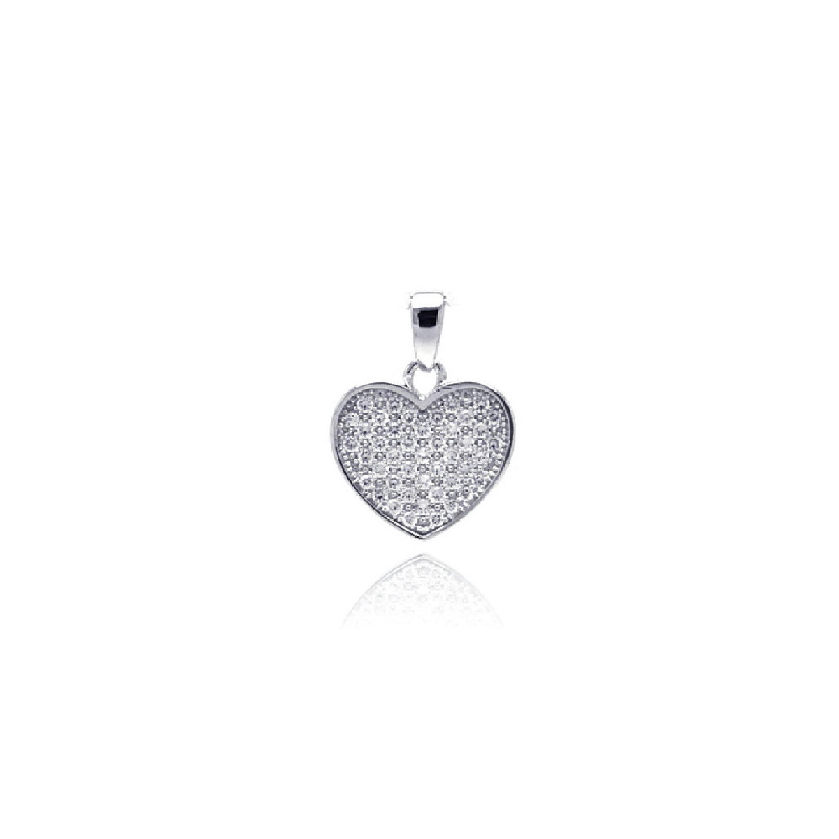 Gargantilla Corazon De Plata Rodinada Con Circones - ACP00029