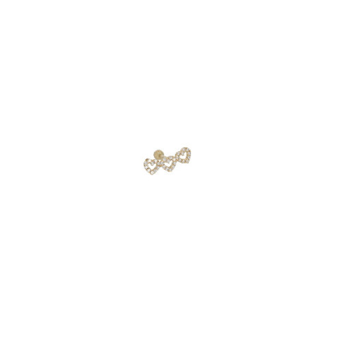 Pircing Triple Corzaon de Oro Circon - 466515