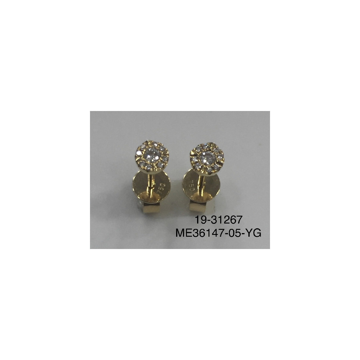 Par Aros Roseta Oro Amarillo Diamante - ME36147-Y D0,15