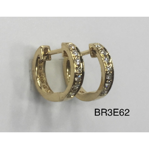 Par Aros Argolla Oro Amarillo Diamante - BR3E62 D0,13