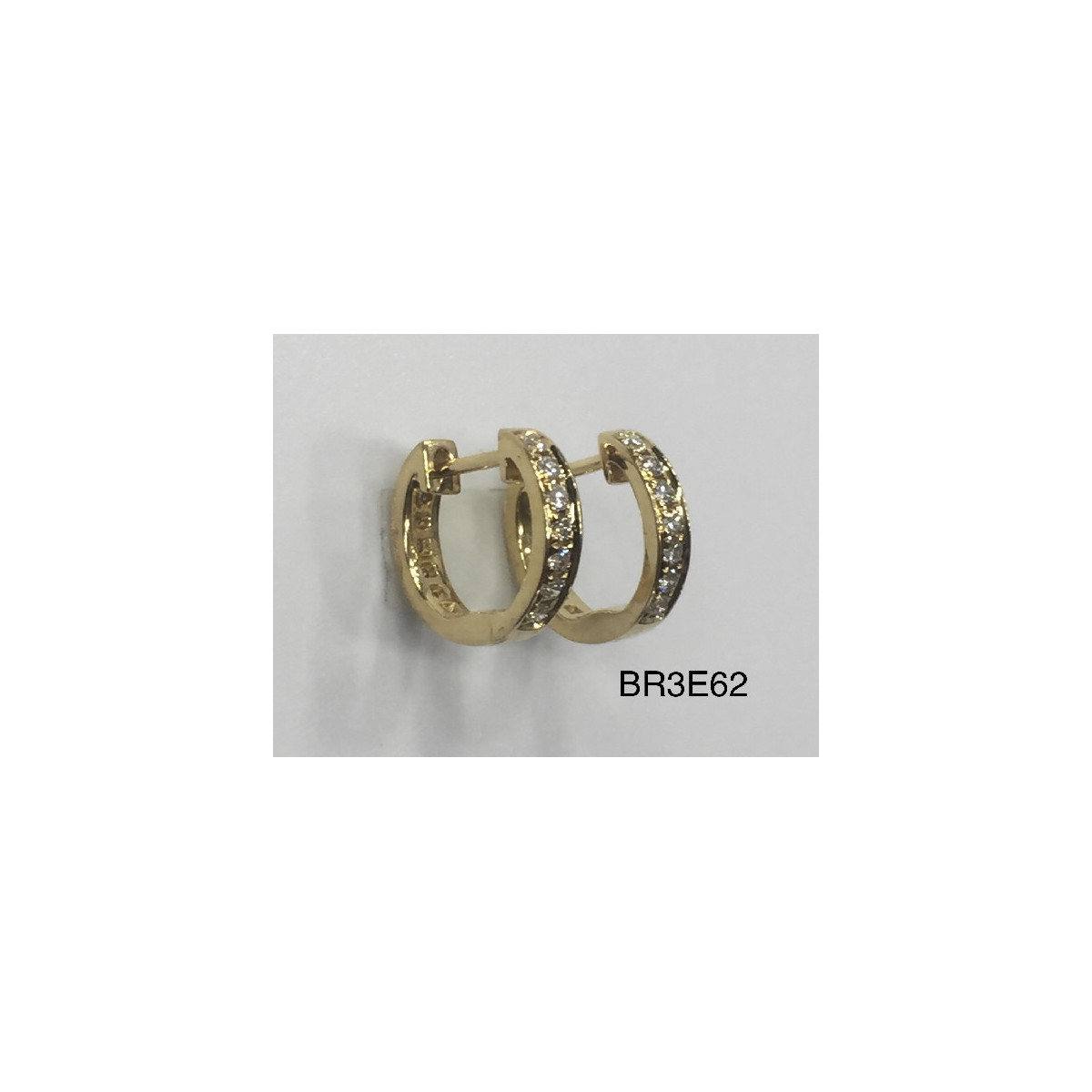Par Aros Argolla Oro Amarillo Diamante - BR3E62 D0,13