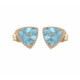 Par Aros de Oro Diamante Topacio Azul - 559088 0,26-TOPAZ
