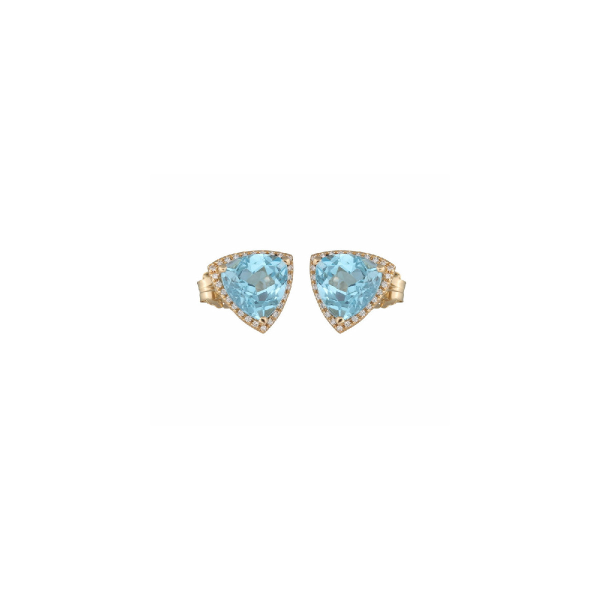 Par Aros de Oro Diamante Topacio Azul - 559088 0,26-TOPAZ