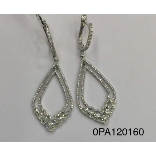 Par Aros Gota Doble Oro Blanco Diamante - HE2936J 1,44