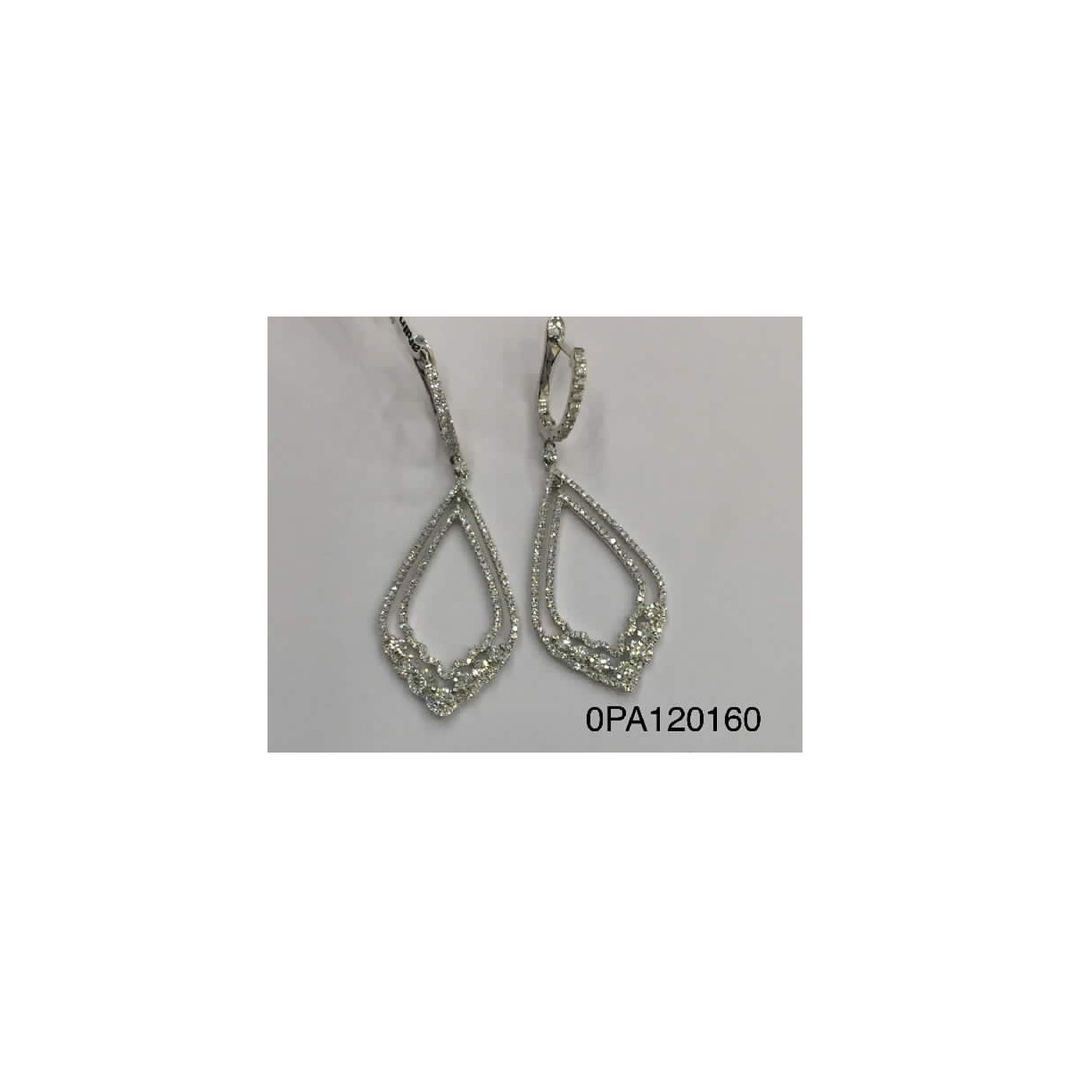 Par Aros Gota Doble Oro Blanco Diamante - HE2936J 1,44