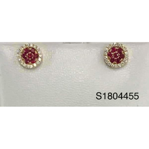 Aros Oro Rosa Roceta Diamante Rubi  - S1804455 0,22-0,42
