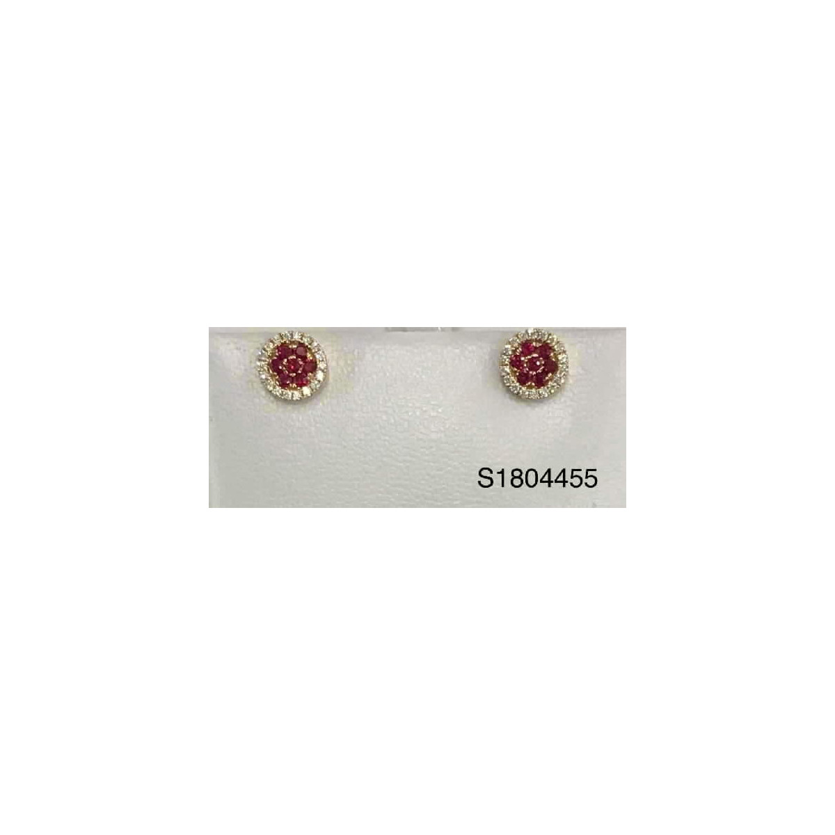 Aros Oro Rosa Roceta Diamante Rubi  - S1804455 0,22-0,42