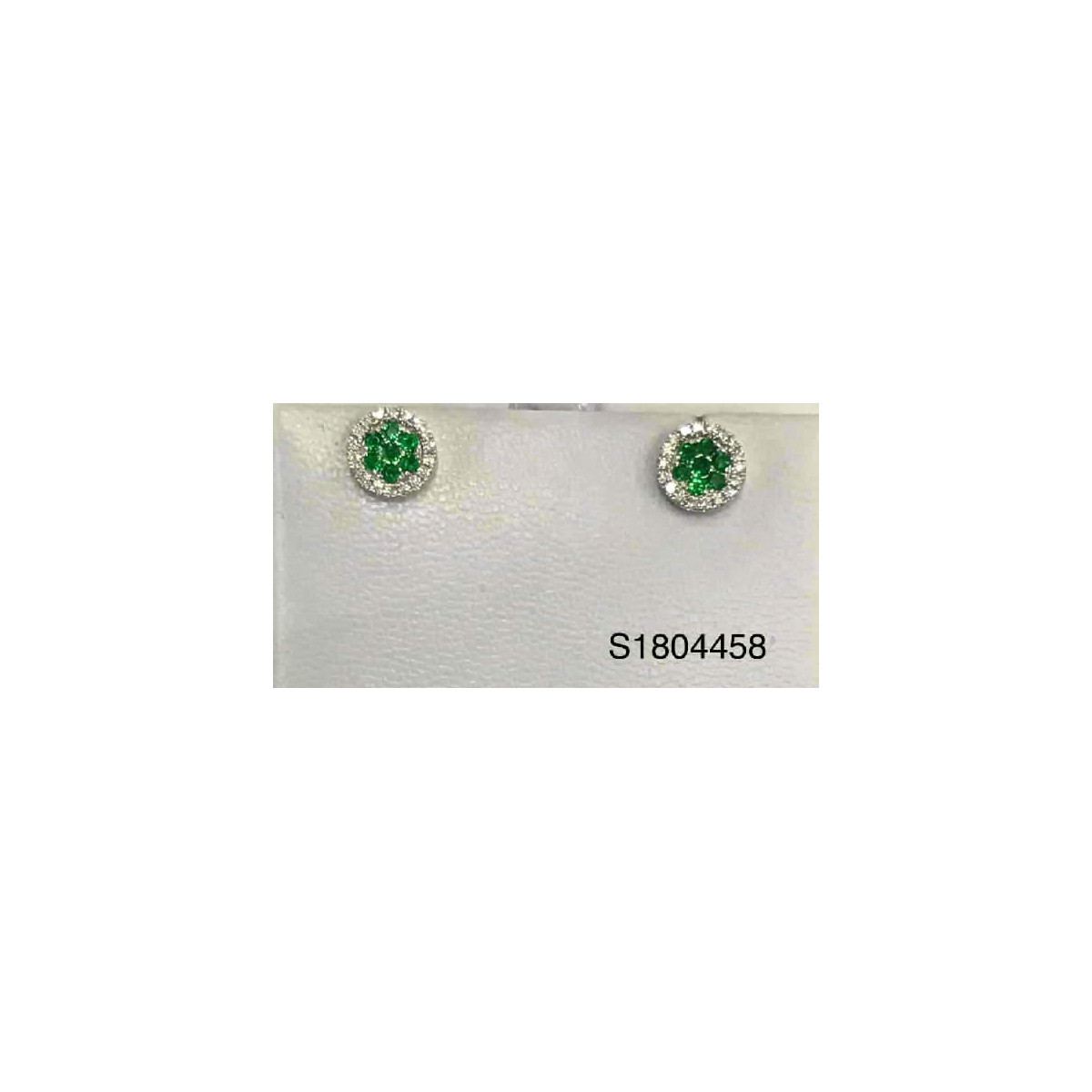 Aros Oro Blanco Roceta Diamante Esmerald - S1804458 0,23-0,31