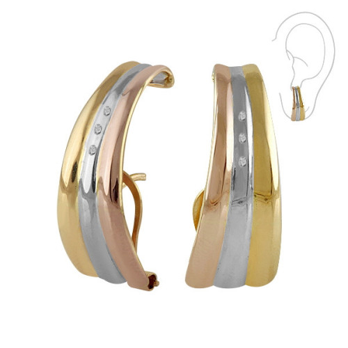 Par Aros de Plata Tricolor Rodinado - 513572