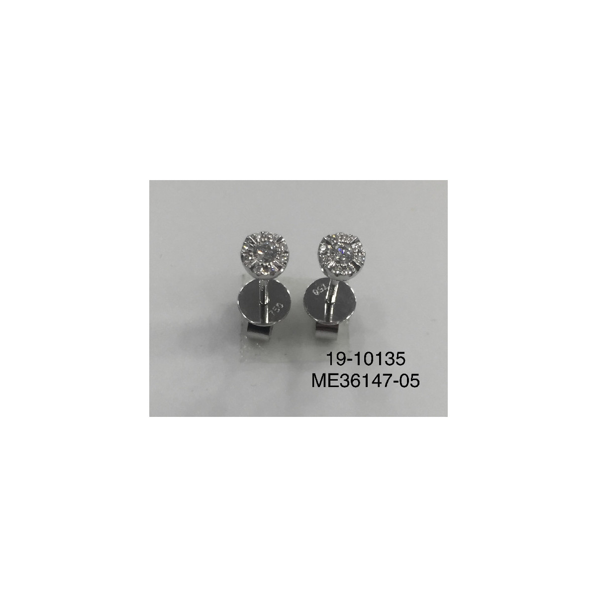 Par Aros Roseta de Oro Blanco Diamante - ME36147-05 D,016