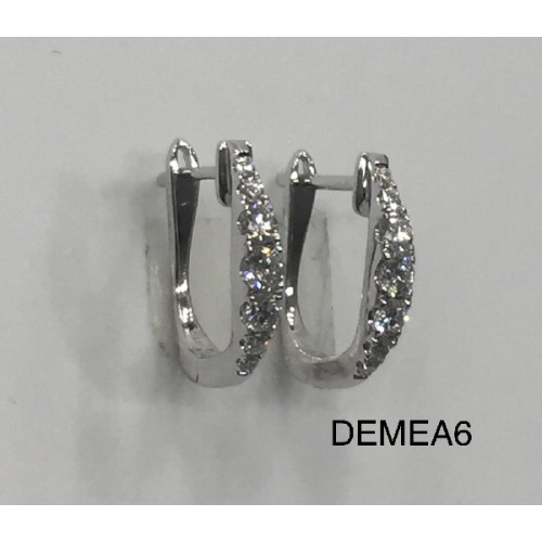 Par Aros Argolla de Oro Blanco Diamante - DEMEA6 D0,13
