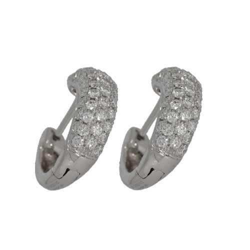 Par Aros Argolla de Oro Blanco Diamante - 55032 0,65PT