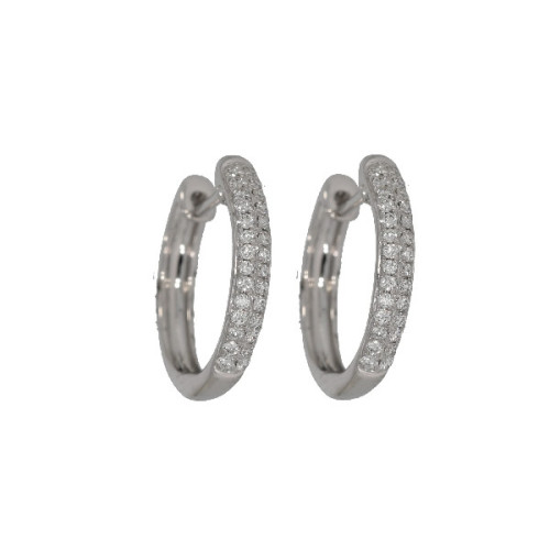 Par Aros Argolla de Oro Blanco Diamante - 54768 0,20PT