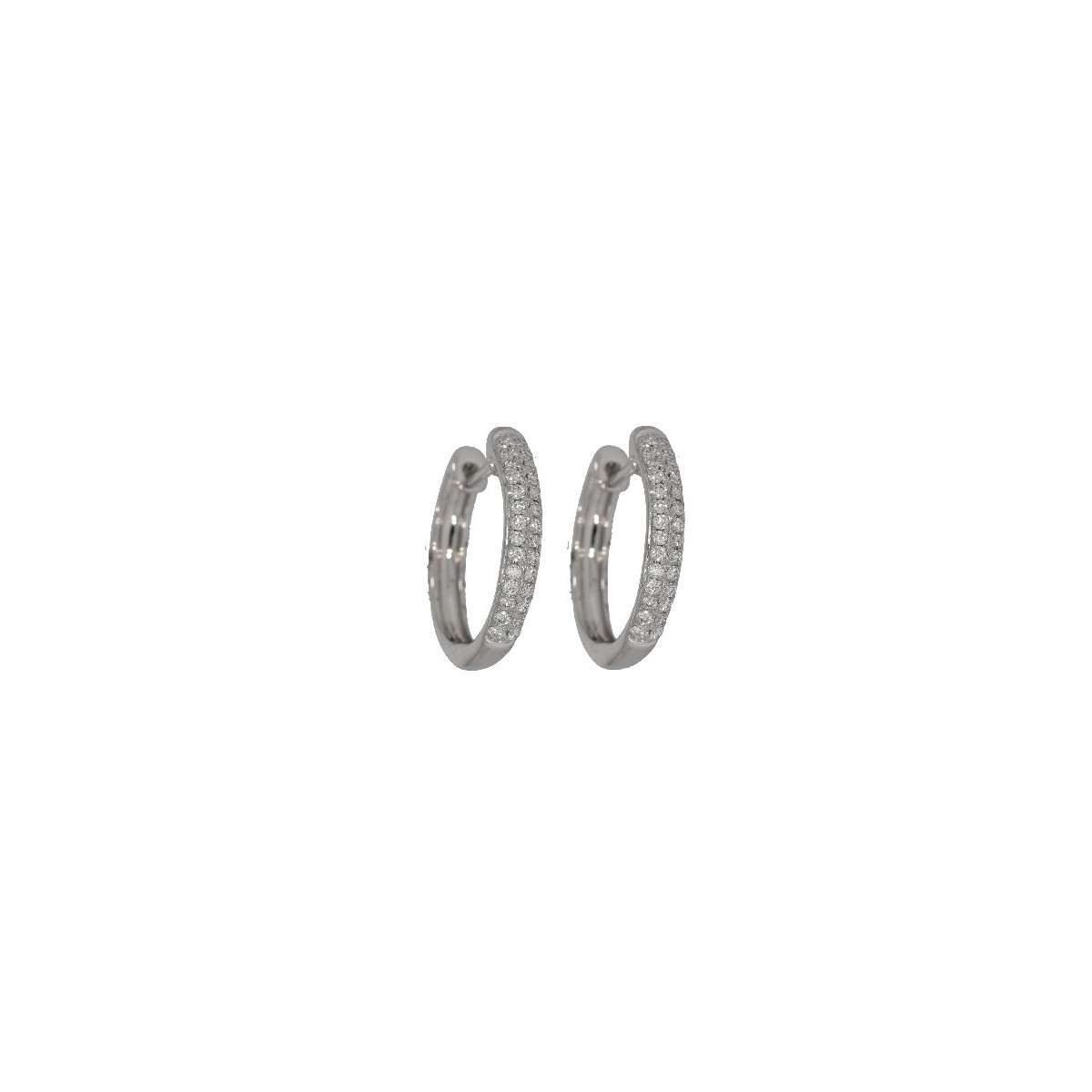 Par Aros Argolla de Oro Blanco Diamante - 54768 0,20PT