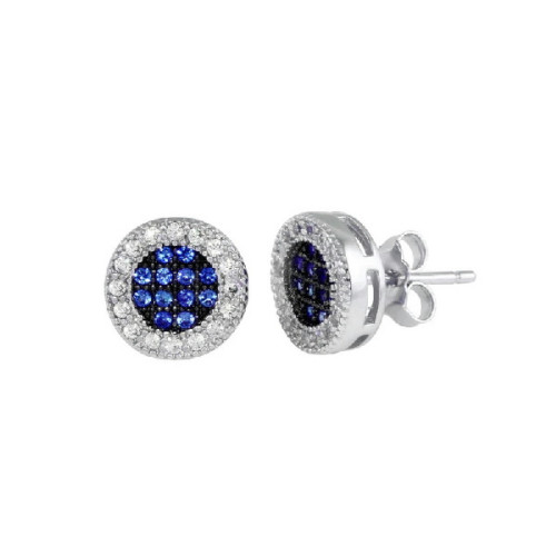 Par Aros Redondo Clr CZ Azul CZ  Micro P - BGE00631BLU