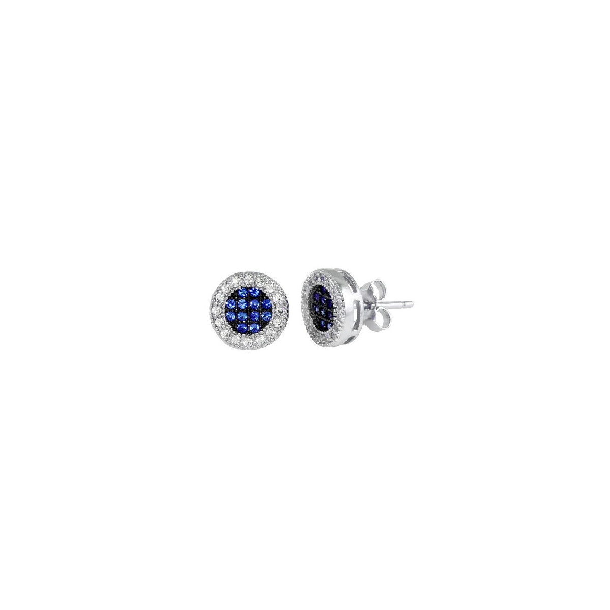 Par Aros Redondo Clr CZ Azul CZ  Micro P - BGE00631BLU