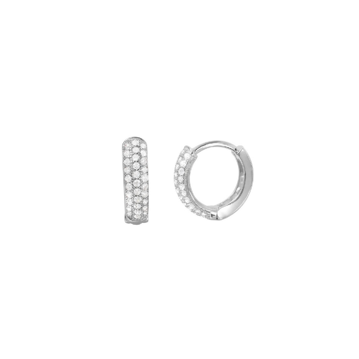 Par Aros Argolla de Plata CZ Huggies - GME00027