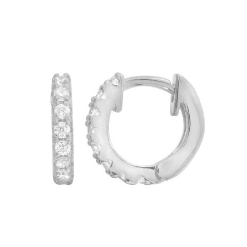 Par Aros Argolla de Plata Clr CZ Mini Hu - STE01218RH