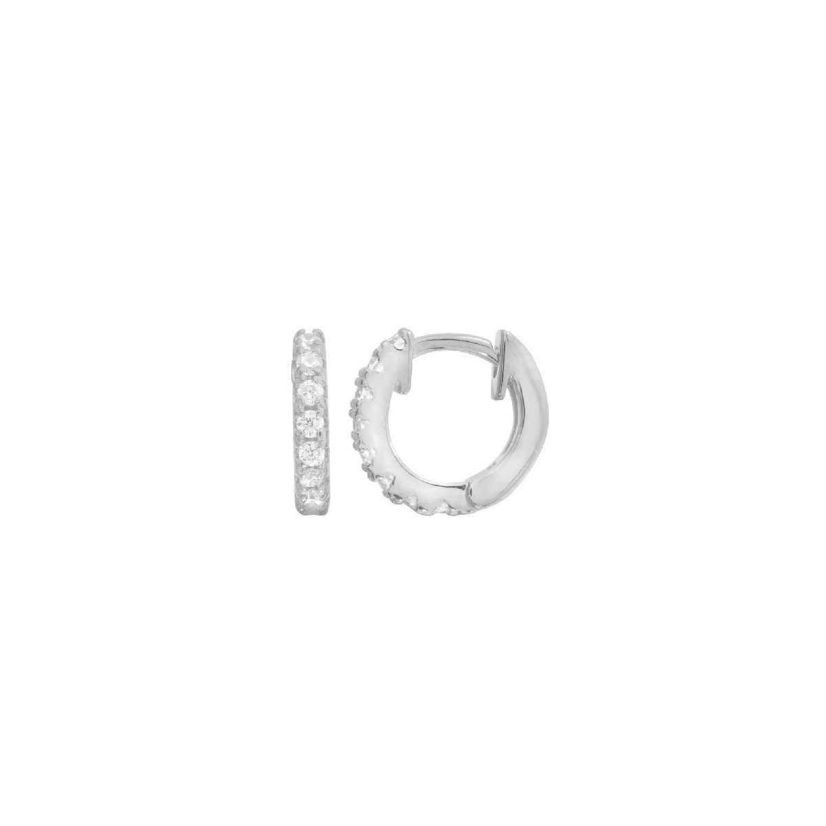 Par Aros Argolla de Plata Clr CZ Mini Hu - STE01218RH