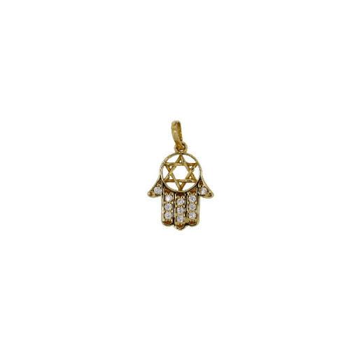 Pendiente Mano de Fatima de Oro Amarillo - MT-22049