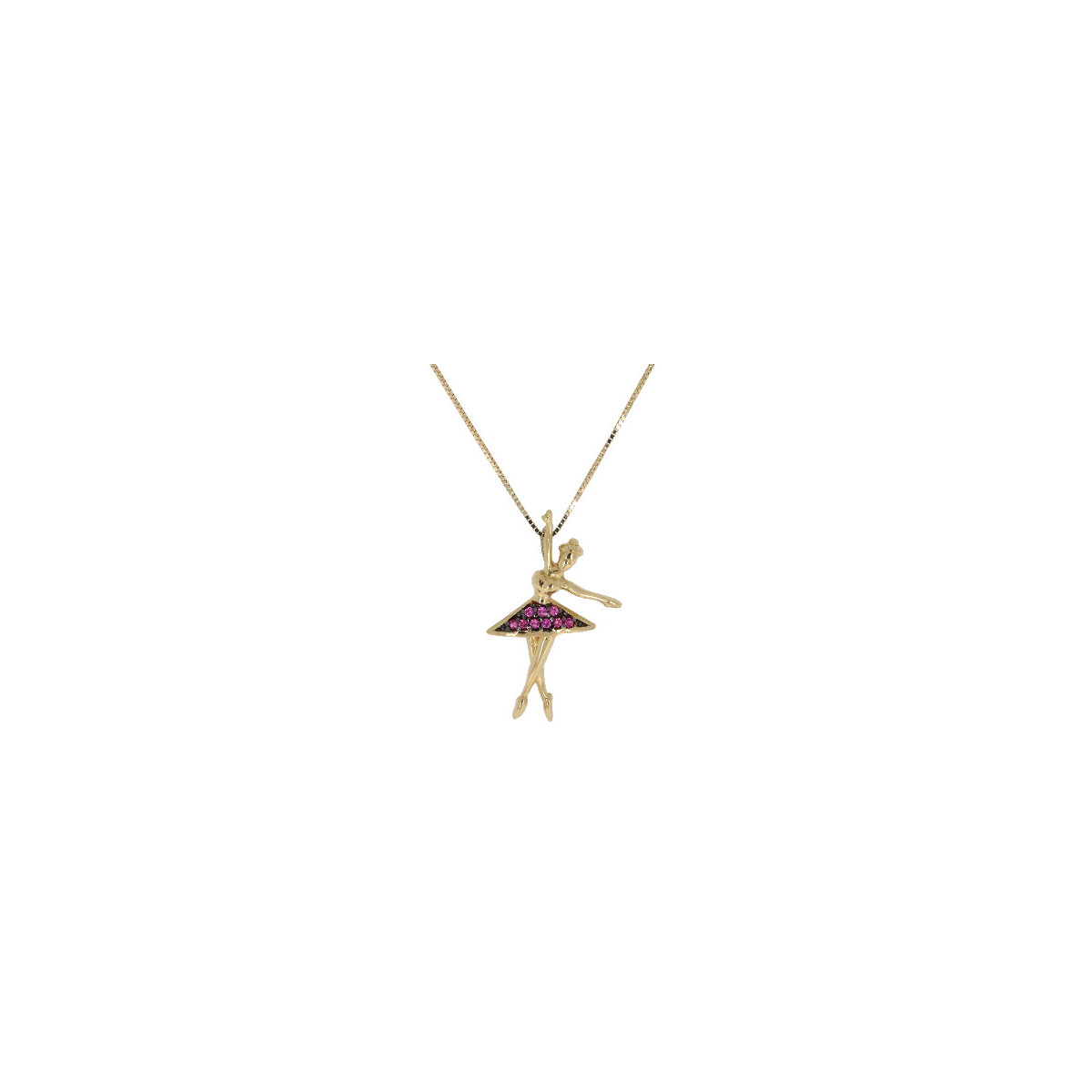Cadena Bailarina Oro Amarillo CirconrRoj - MT-22589 1,70 +20$