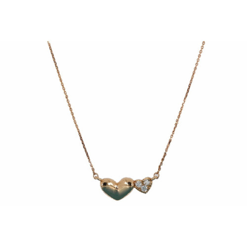 Gargantilla CorazonDobleOroRosa Diamante - PD025266-318 0,06