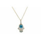 Pendiente Hamsa Oro A. Diamante Esmalte - PD170-0033-218 0,03