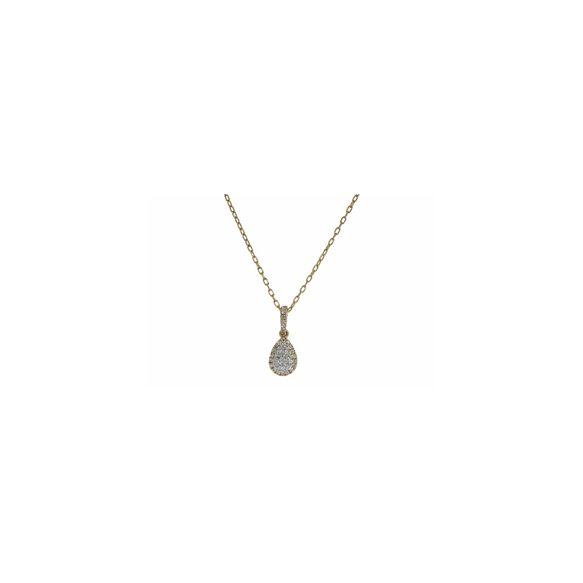 Gargantilla Gota Oro Amarillo Diamante - 61027 0,27KT