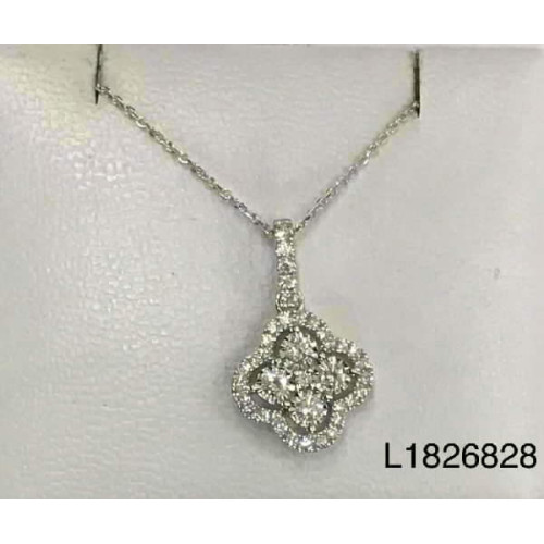 Pendiente Flor Oro Blanco Diamante - L1826828 0,45