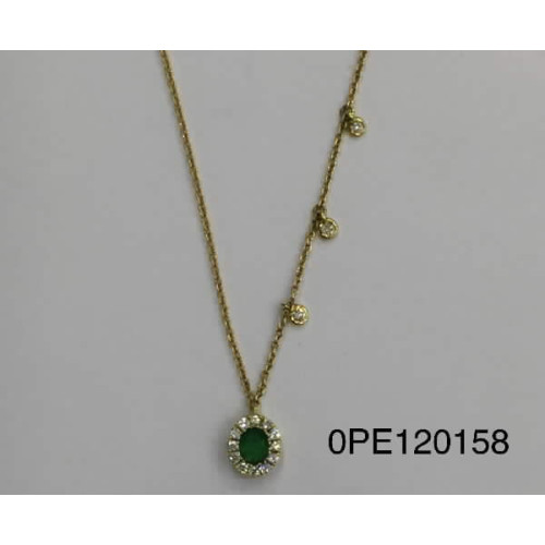 Gargantilla Oval OroAmarilloDiamanteEsmr - 46158 0,10-0,18