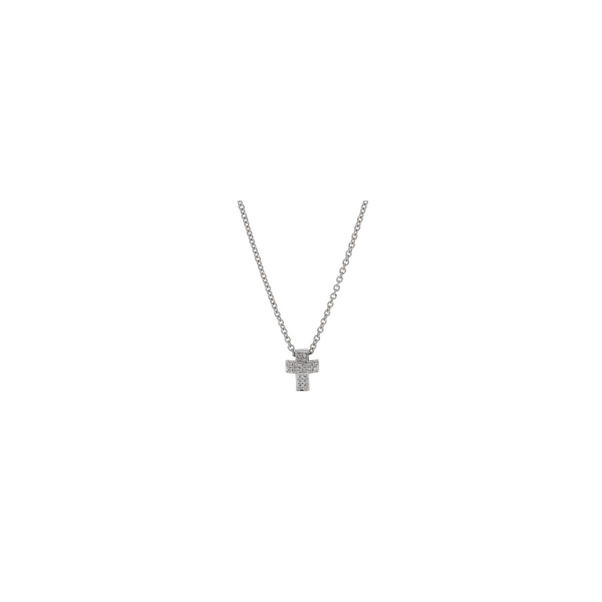 Cruz de Oro Blanco Diamante - FG-21-30324 0,05 PT