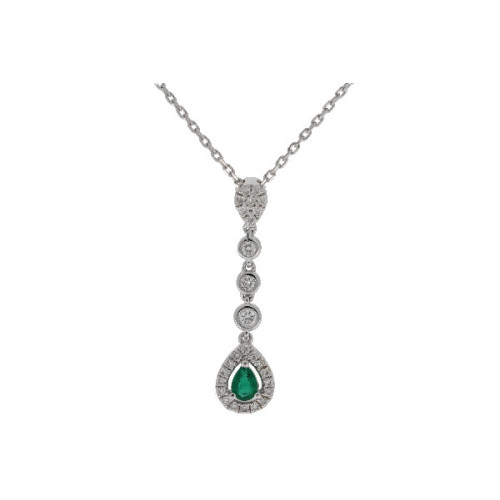 Pendiente Gota Oro Blanco Diamante Esmer - FG19-29738 0,20-0,13