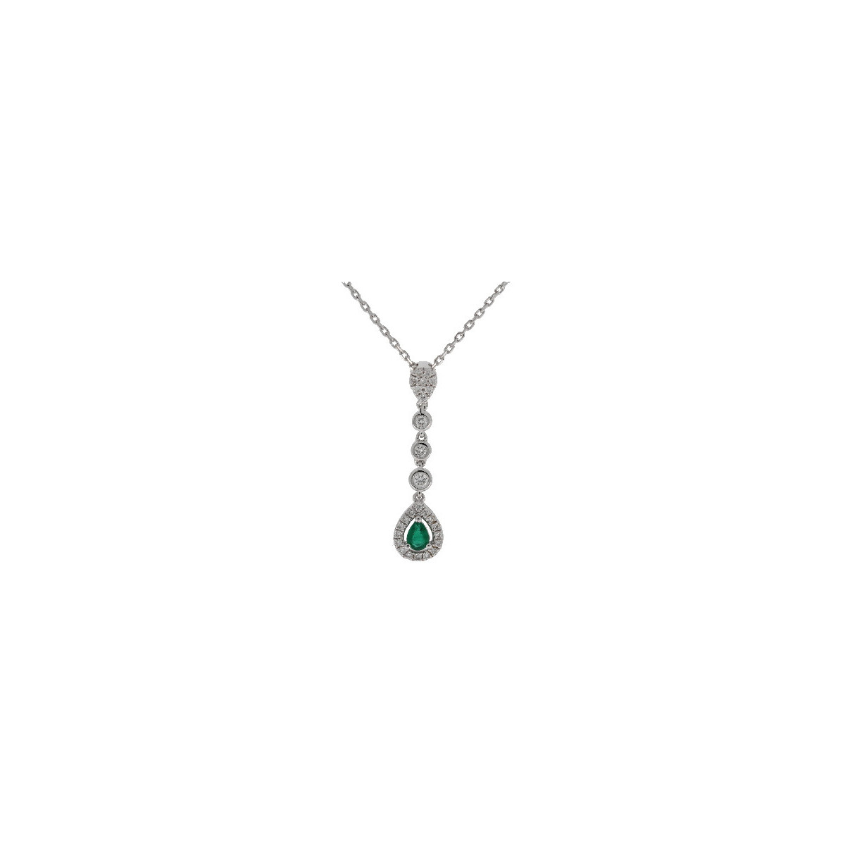 Pendiente Gota Oro Blanco Diamante Esmer - FG19-29738 0,20-0,13