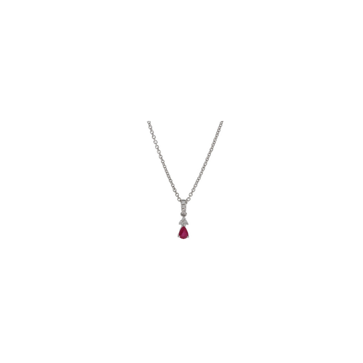 Pendiente Gota Oro Blanco Diamante Ruby - FG17-29739 0,07-0,21