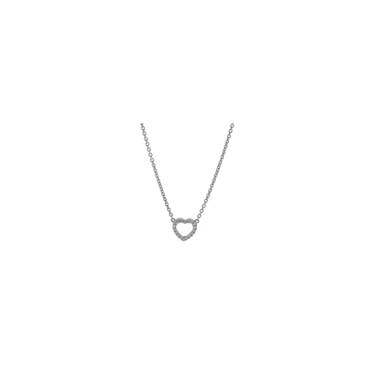 Pendiente Corazon Oro Blanco Diamante  - FG18-20688 0,06 PT