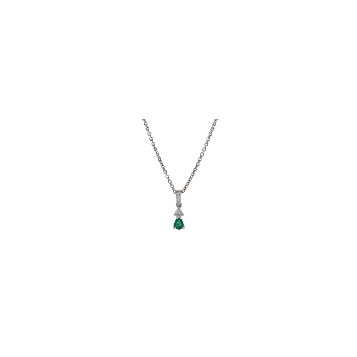 Pendiente Gota Oro Blanco Diamante Esmer - FG18-20784 0,06-0,16