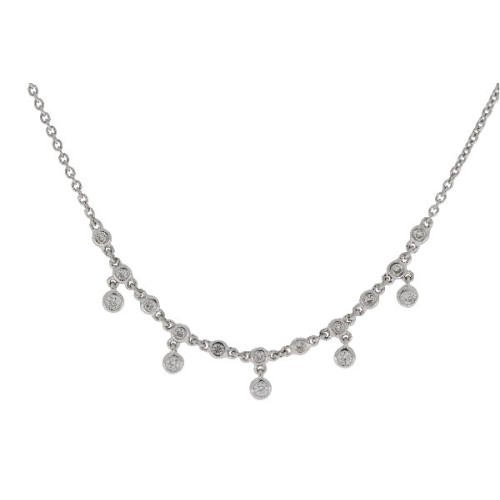 Gargantilla de Oro Balnco con Diamantes  - FG18-32510-2 0,20 PT