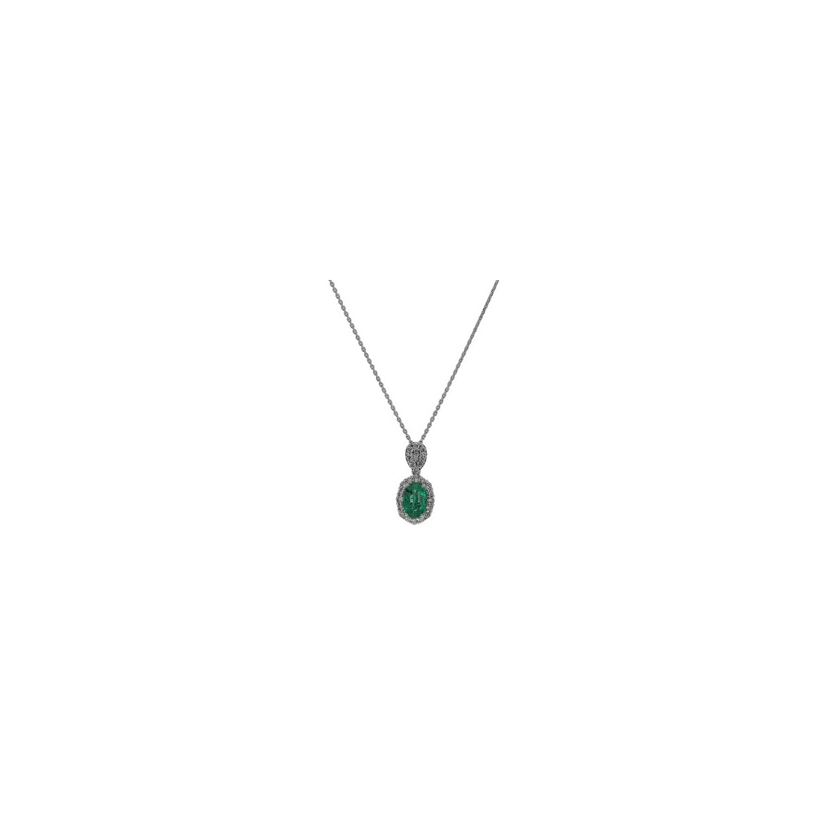 Roseta Oro Blanco Diamante Esmeralda - PD097515-01-118 0,20