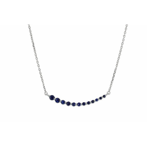 Pendiente Lineal Oro Blanco Zafiro Azul - PD026502-118 0,39