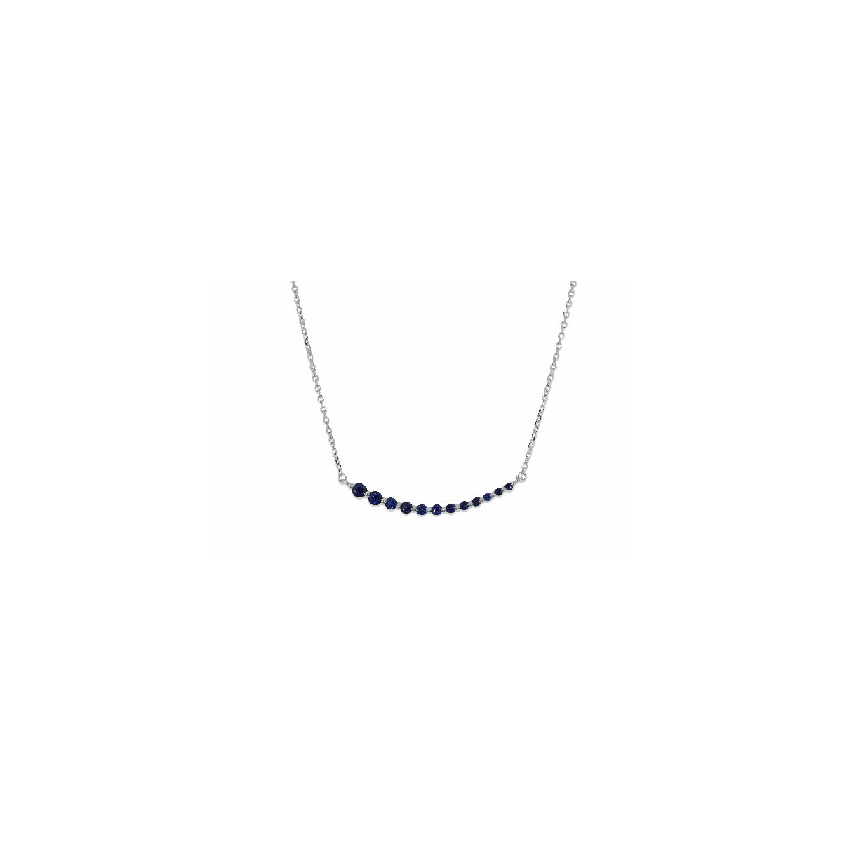 Pendiente Lineal Oro Blanco Zafiro Azul - PD026502-118 0,39