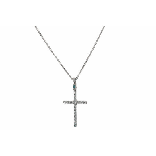 Cruz Oro Blanco Diamante - PD025186-118 0,08