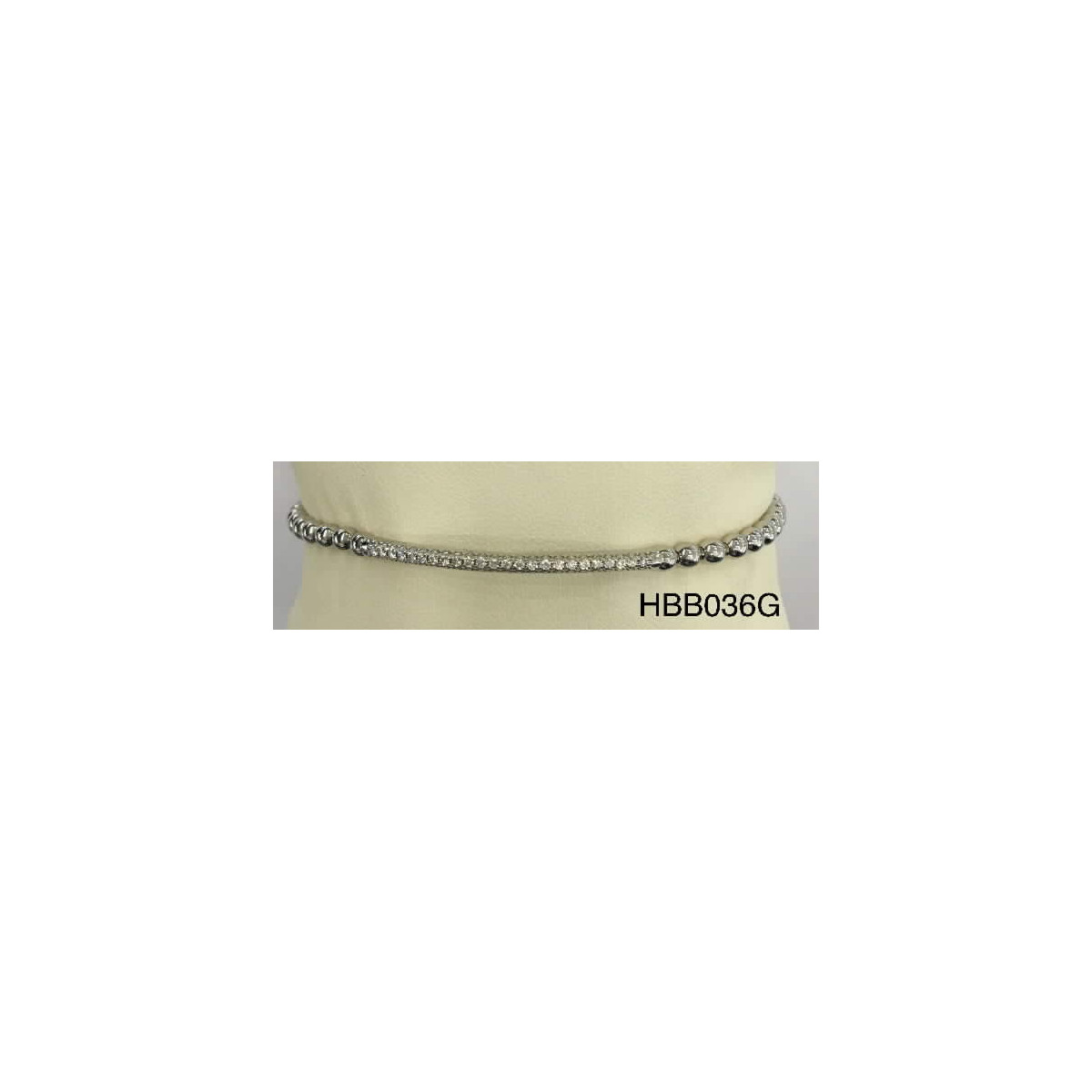 Pulsera Flexible Bola OroBlanco Diamante - HBB036G 0,18KT
