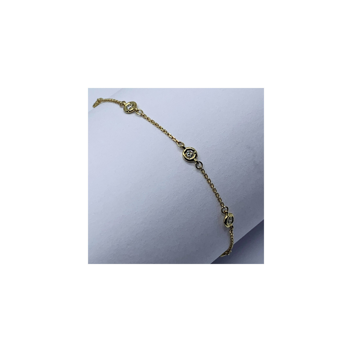 Pulsera Pto de Luz Oro Amarillo Diamante - 1-963949 0,24KT