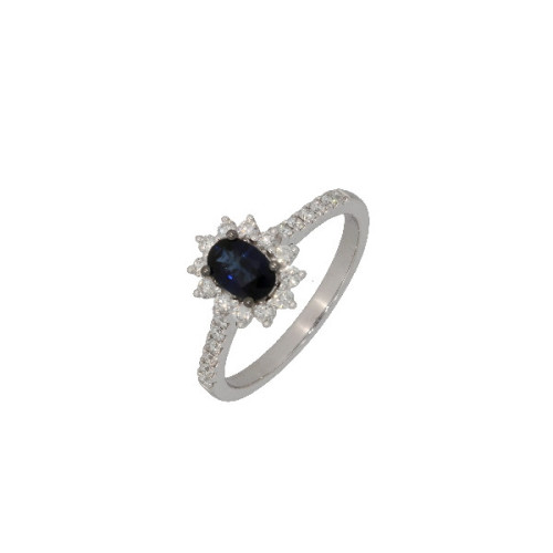 Anillo Roseta Oro Blco Diamante Z. Azul - L1929658 0,345-0,628