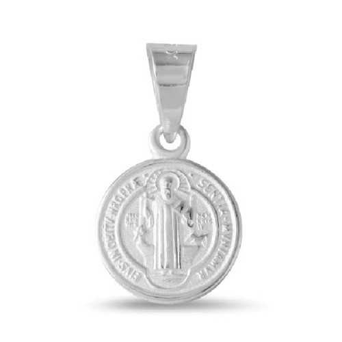 Medalla De Plata Charm San Benito 10mm - JCA022-R7