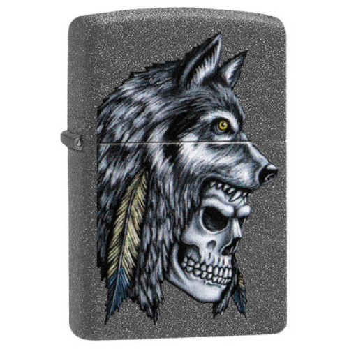 Encendeor Zippo Wolf Skull Feather Desin - 29863
