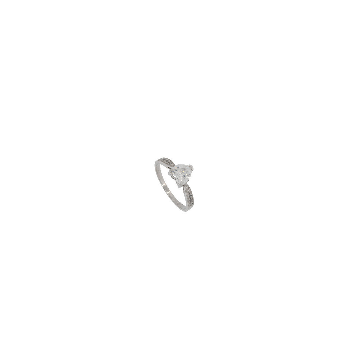 Anillo Cintillo Oro Blanco CirconCorazon - 2,30 +10$