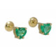 Par Aros Corazon de Oro con Esmeralda - ESM CO 02 0,61 PT