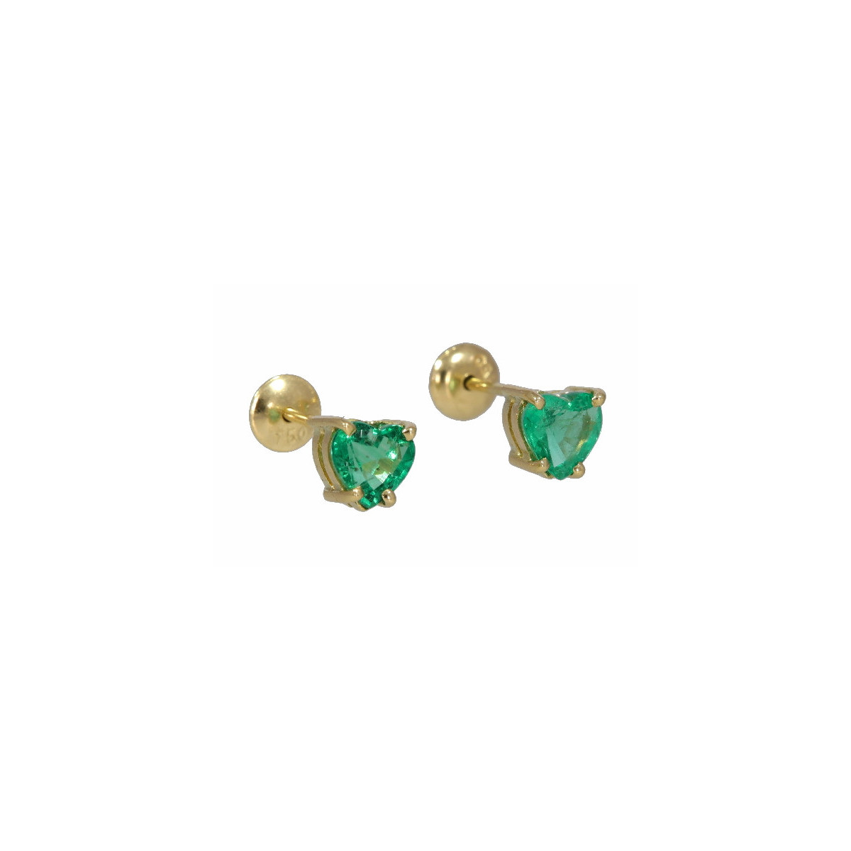 Par Aros Corazon de Oro con Esmeralda - ESM CO 02 0,61 PT