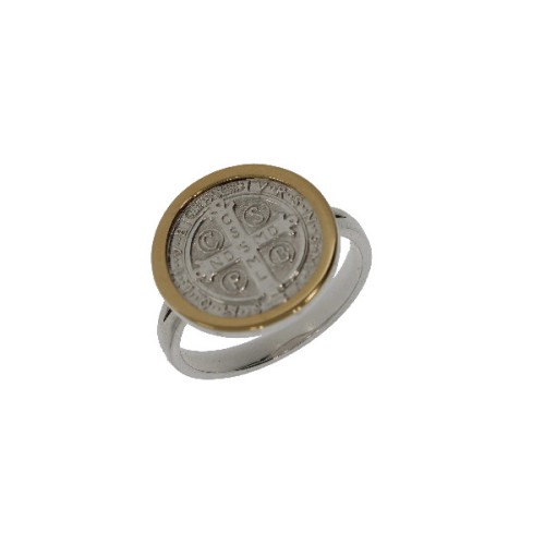 Anillo San Benito con Oro Medalla Median - S B. C ORO MED